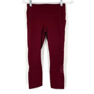 Lululemon Pace Rival Crop 22" Leggings Deep Rouge Size 4